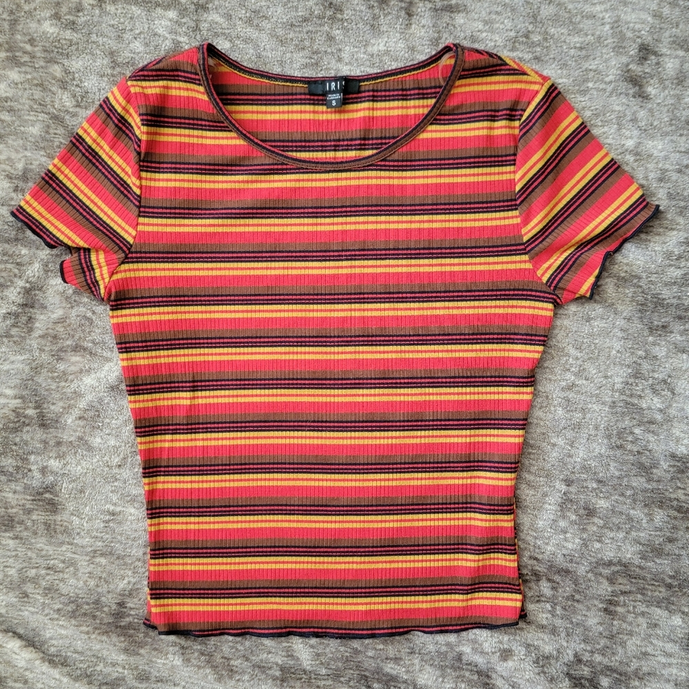 Striped Red and Yellow Women's Top